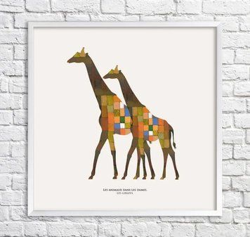 Afiș cu girafe. Abstracția Min15915 фото