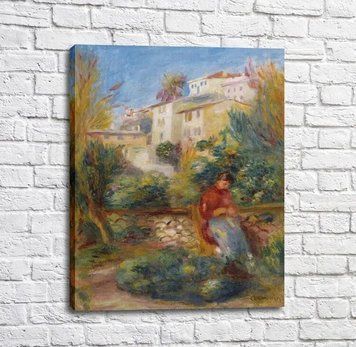 Pictură de Pierre Auguste Renoir Terasa de la Cagnes, 1908 Ren14347 фото