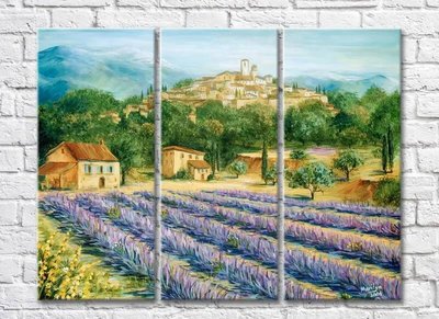Триптих Lavender Field 001_1 Pro10196 фото