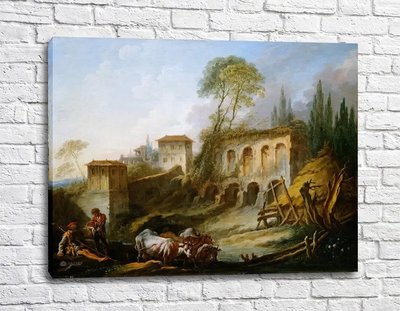 Картина Каприччо с холмом Палатино, вид с Кампо Ваччино Fra11446 фото