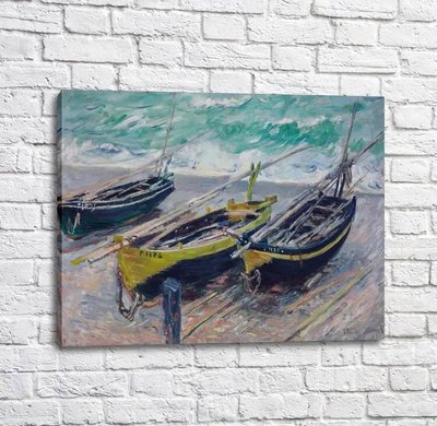 Картина Three Fishing Boats, 1885 Mon14447 фото