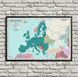 Harta politică a Europei în limba română, fundal turcoaz Kar14803 фото 1